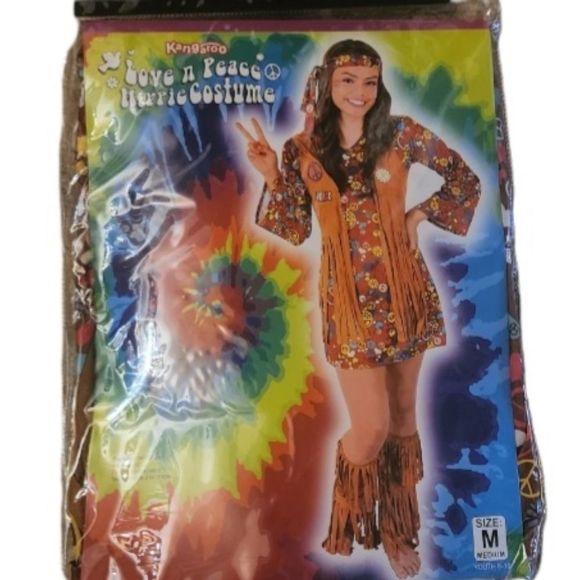 Hippie costume size youth med new in package - Picture 1 of 5